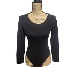 Mangopop black long sleeve body suit, size small